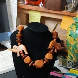 Wooded Hand Carved Elephant Necklaces